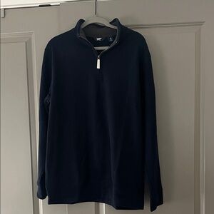 Lands' End Men's Navy Zip-Up Sweater